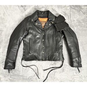First Classics Women's Leather Motorcycle Jacket Thinsulate Liner M